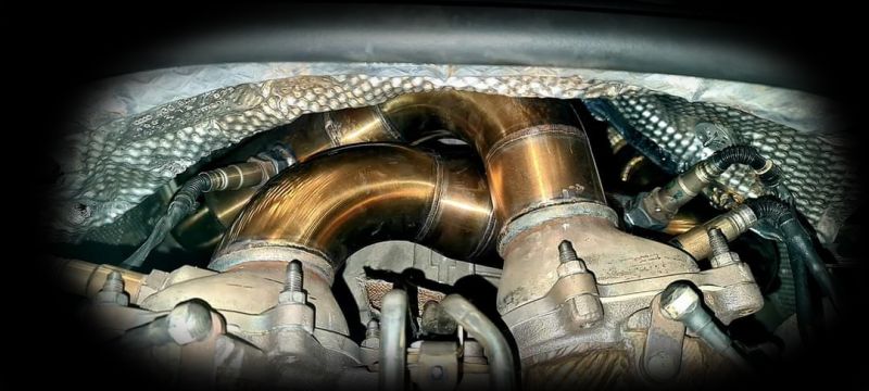 S/S Twin  Turbo downpipe - 76mm